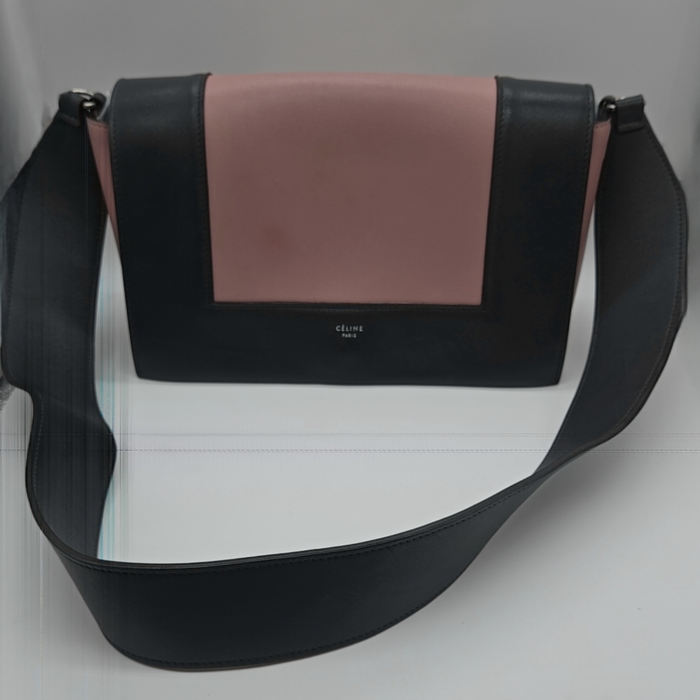 Celine Pink and Gray MEDIUM FRAME Leather Shoulder Bag - Picture 3 of 16